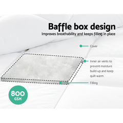 Giselle Bedding Queen Size 800GSM Microfibre Bamboo Microfiber Quilt Tristar Online