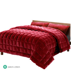 Giselle Bedding Faux Mink Quilt King Size Burgundy Tristar Online