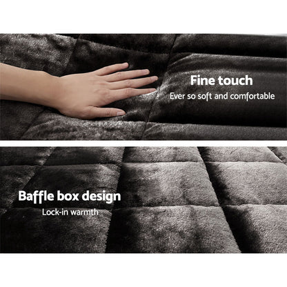 Giselle Bedding Faux Mink Quilt Single Size Charcoal Tristar Online