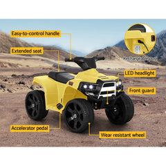 Rigo Kids Ride On ATV Quad Motorbike Car 4 Wheeler Electric Toys Battery Yellow Tristar Online