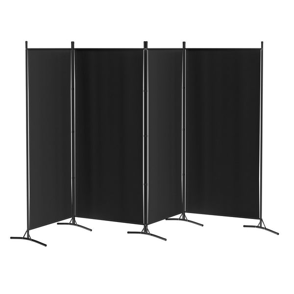 Artiss 4 Panel Room Divider Screen 345x180cm Fabric Black Tristar Online