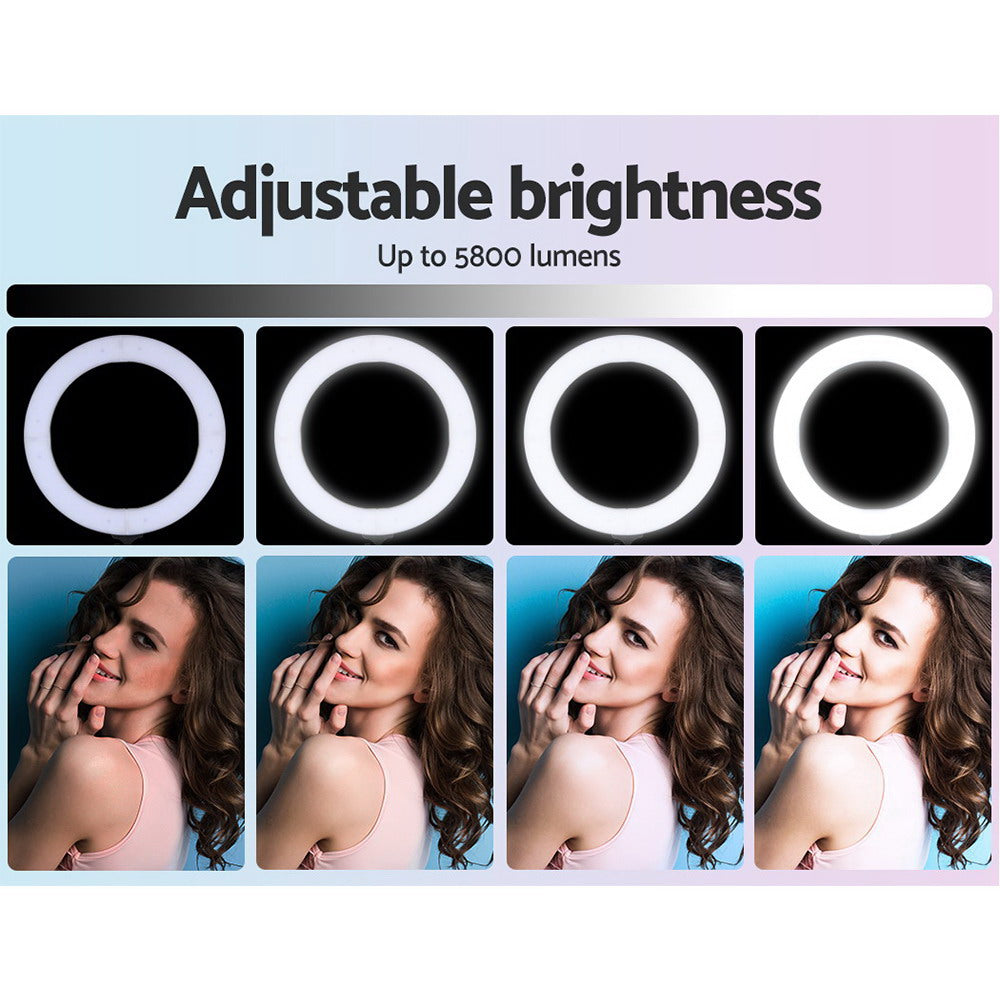 Embellir Ring Light 19" LED 5800LM Black Dimmable Diva With Stand Make Up Studio Video Tristar Online