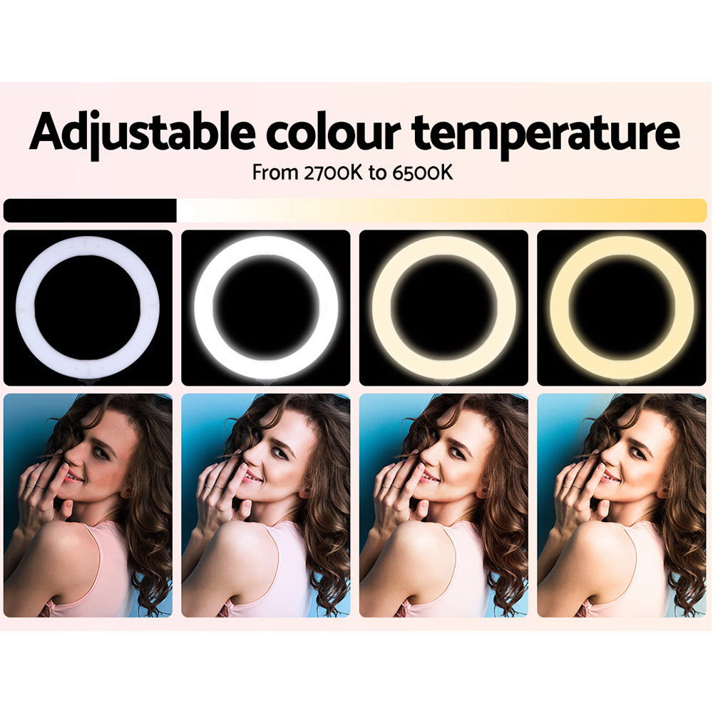 Embellir Ring Light 19" LED 6500K 5800LM Dimmable Diva With Stand Silver Tristar Online