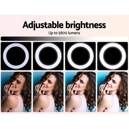 Embellir Ring Light 19" LED 6500K 5800LM Dimmable Diva With Stand Silver Tristar Online