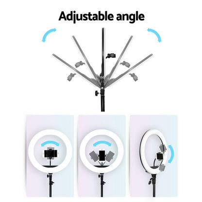 Embellir 14" LED Ring Light 5600K 3000LM Dimmable Stand MakeUp Studio Video Tristar Online