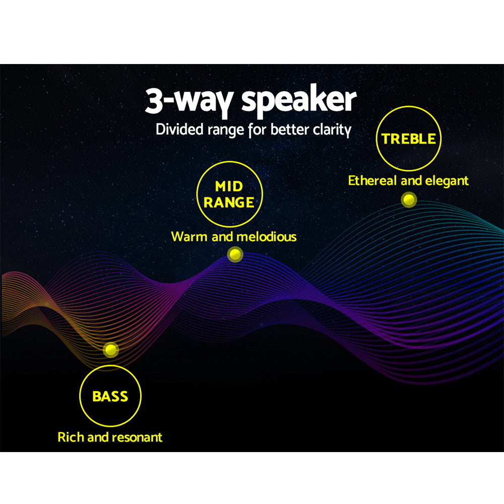 Giantz Set of 2 6.5inch LED Light Car Speakers Tristar Online