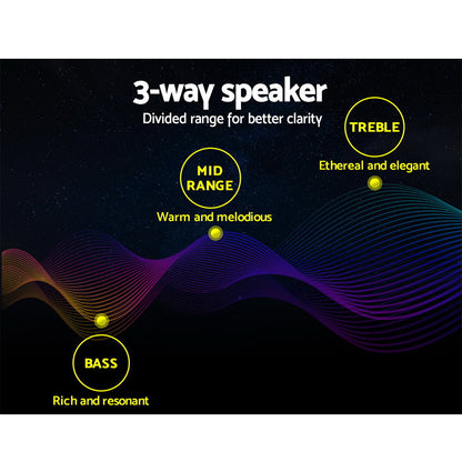 Giantz Set of 2 6.5inch LED Light Car Speakers Tristar Online