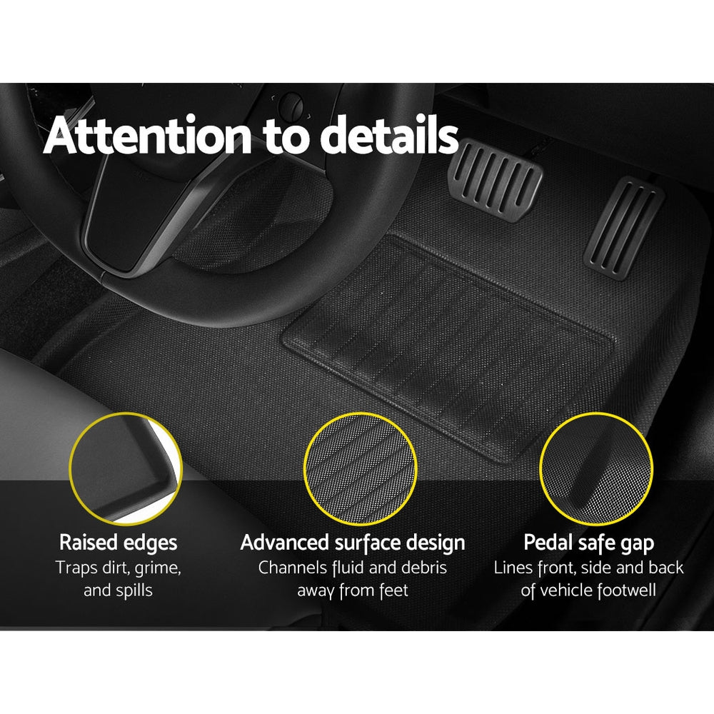 Weisshorn Car Rubber Floor Mats Front and Rear For Tesla Model 3 2021-2022 Tristar Online