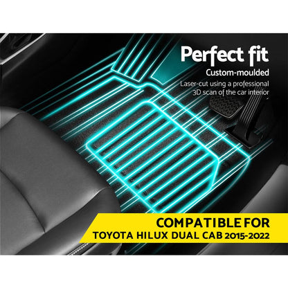 Weisshorn Car Rubber Floor Mats Compatible For Toyota Hilux Dual Cab 2015-2022 Tristar Online