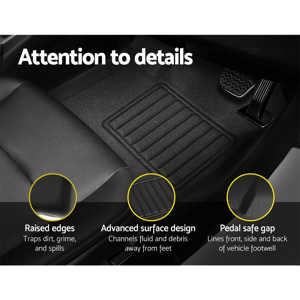 Weisshorn Car Rubber Floor Mats Compatible For Toyota Hilux Dual Cab 2015-2022 Tristar Online
