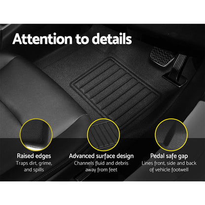 Weisshorn Car Rubber Floor Mats Compatible For Toyota Hilux Dual Cab 2015-2022 Tristar Online
