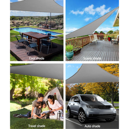 Instahut Sun Shade Sail Cloth Shadecloth Right Triangle Canopy 280gsm 3x3x4.3m Tristar Online