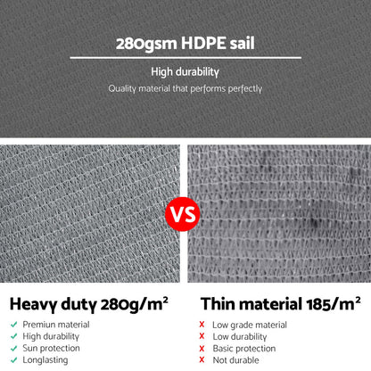 Instahut Sun Shade Sail Cloth Shadecloth Right Triangle Canopy 280gsm 3x3x4.3m Tristar Online