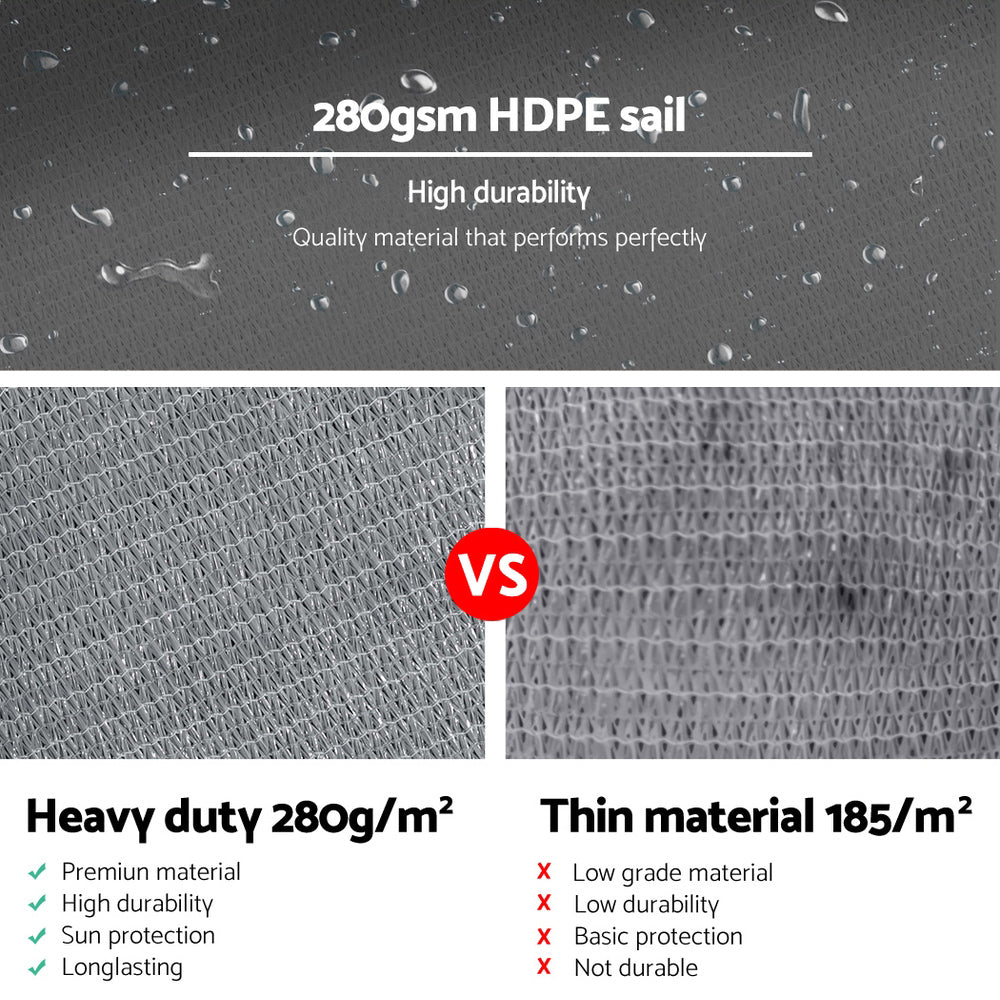 Instahut Sun Shade Sail Cloth Shadecloth Outdoor Canopy Triangle 280gsm 6x6x6m Tristar Online