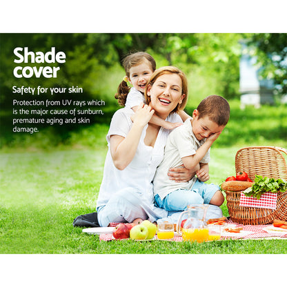 Instahut Shade Sail 3x6m Rectangle 185GSM 95% Sand Shade Cloth Tristar Online