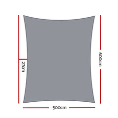 Instahut Sun Shade Sail Cloth Shadecloth Outdoor Canopy Rectangle 280gsm 5x6m Tristar Online