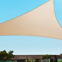 Instahut 5x5x5m Shade Sail Cloth Shadecloth Triangle Heavy Duty Sand Sun Canopy Tristar Online