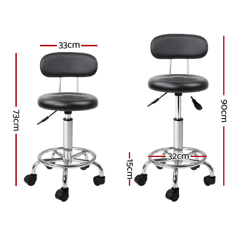 Artiss Salon Stool Swivel Chair Backrest Barber Hairdressing Hydraulic Height Tristar Online