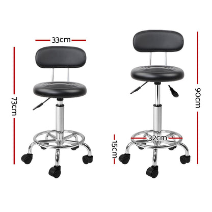 Artiss Salon Stool Swivel Chair Backrest Barber Hairdressing Hydraulic Height Tristar Online