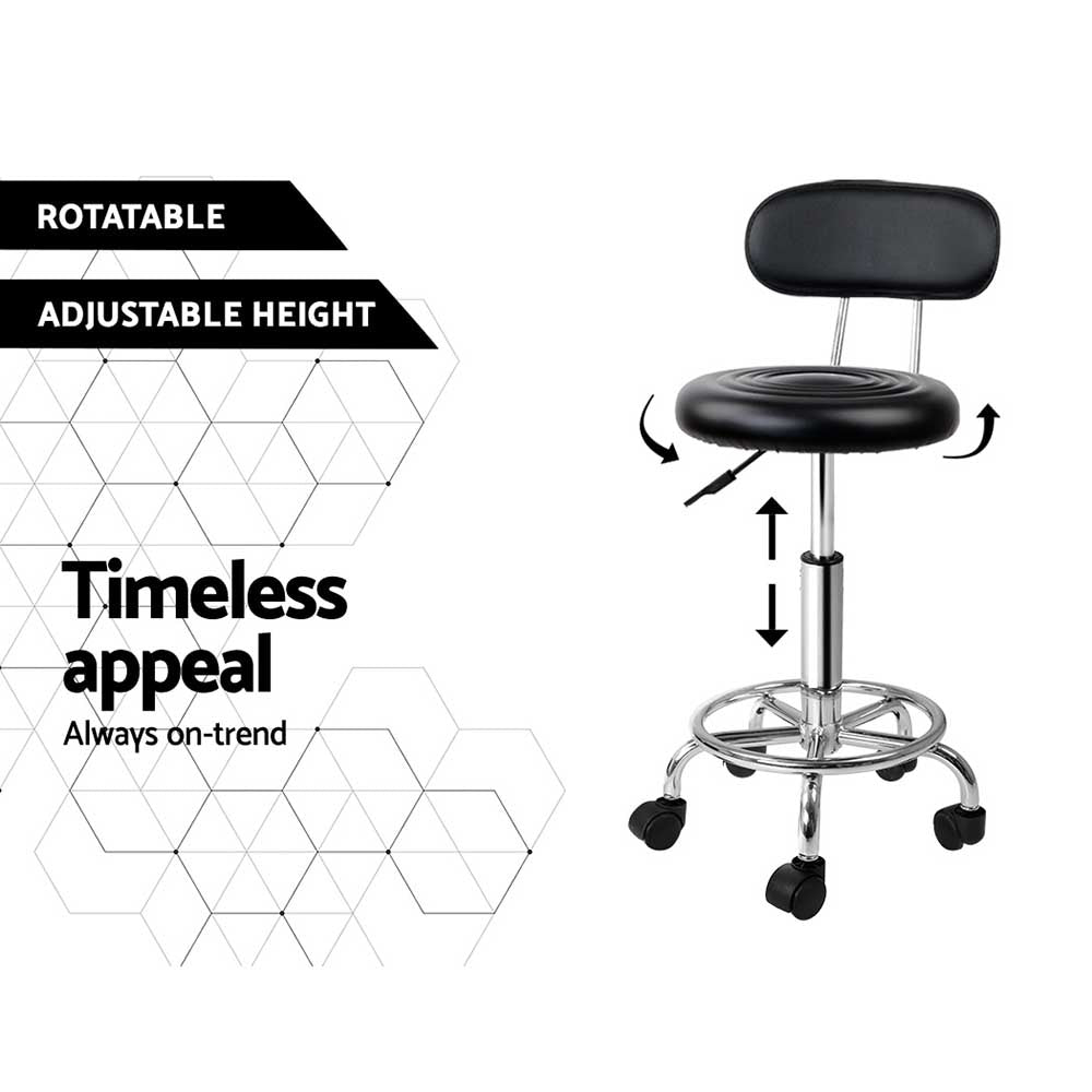 Artiss Salon Stool Swivel Chair Backrest Barber Hairdressing Hydraulic Height Tristar Online