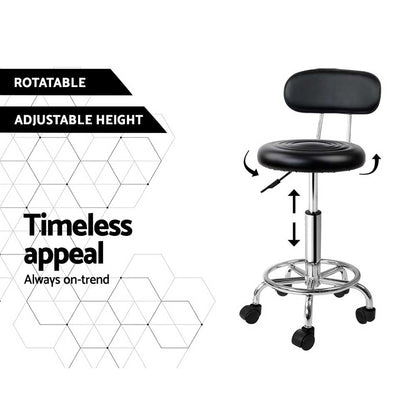 Artiss Salon Stool Swivel Chair Backrest Barber Hairdressing Hydraulic Height Tristar Online