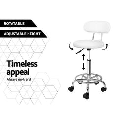 Artiss Salon Stool Swivel Barber Chair Backrest Hairdressing Hydraulic Height Tristar Online