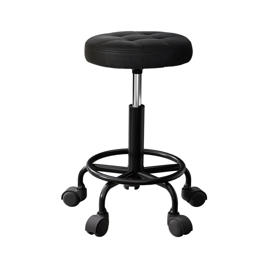 Artiss Salon Stool Swivel Height Adjustable Round Barber Spa Chair Black Tristar Online