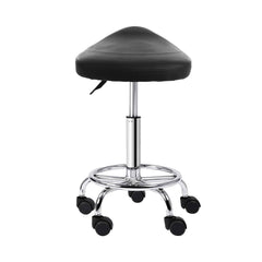 Artiss Saddle Salon Stool Black PU Swivel Barber Hair Dress Chair Hydraulic Lift Tristar Online