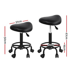 Artiss Saddle Stool Salon Chair Black Swivel Beauty Barber Hairdressing Gas Lift Tristar Online