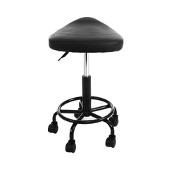 Artiss Saddle Stool Salon Chair Black Swivel Beauty Barber Hairdressing Gas Lift Tristar Online