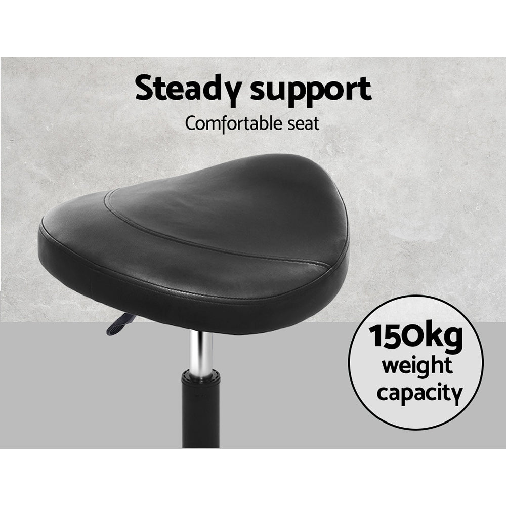 Artiss Saddle Stool Salon Chair Black Swivel Beauty Barber Hairdressing Gas Lift Tristar Online
