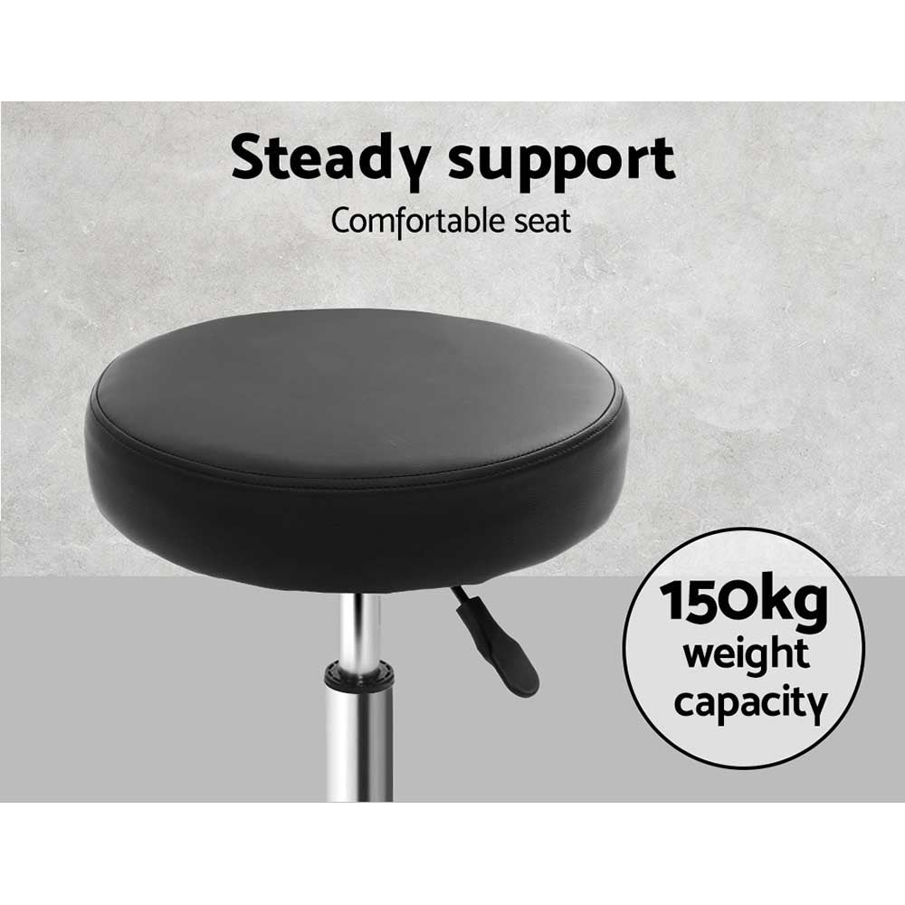 Artiss Round Salon Stool Black PU Swivel Barber Hair Dress Chair Hydraulic Lift Tristar Online