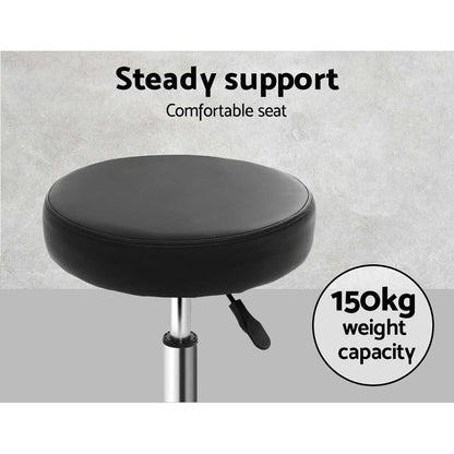 Artiss Round Salon Stool Black PU Swivel Barber Hair Dress Chair Hydraulic Lift Tristar Online