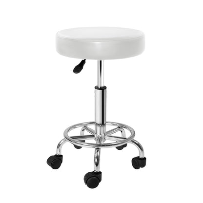 Artiss Round Chair Stools Salon Stool White Swivel Beauty Barber Hairdressing Tristar Online