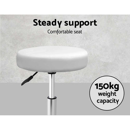 Artiss Round Chair Stools Salon Stool White Swivel Beauty Barber Hairdressing Tristar Online