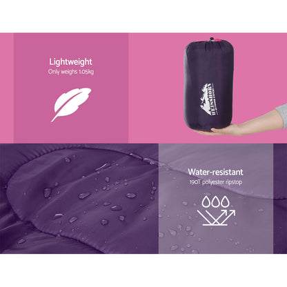 Weisshorn Sleeping Bag Bags Kid 172cm Camping Hiking Thermal Pink Tristar Online