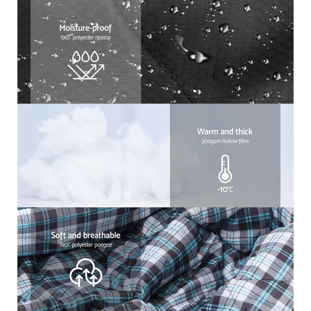 Weisshorn Sleeping Bag Camping Hiking Tent Outdoor Comfort 5 Degree Grey Tristar Online