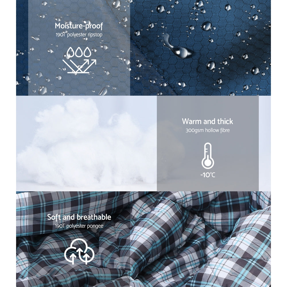 Weisshorn Sleeping Bag Camping Hiking Tent Outdoor Comfort 5 Degree Navy Tristar Online