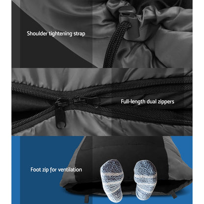 Weisshorn Sleeping Bag Camping Hiking Tent Winter Thermal Comfort 0 Degree Black Tristar Online