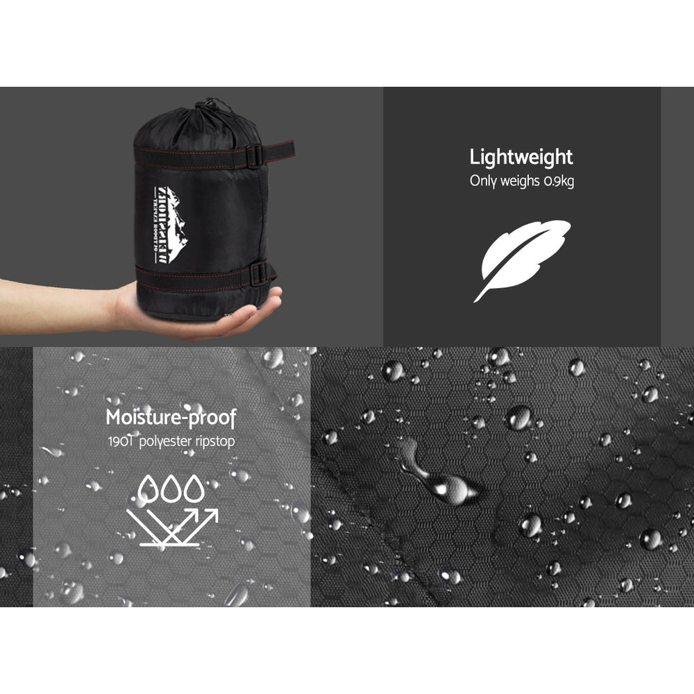 Weisshorn Sleeping Bag Single Camping Hiking Winter Thermal Grey Tristar Online