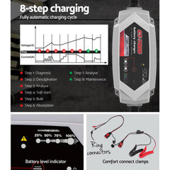 Smart Battery Charger 7A 12V 24V Automatic SLA AGM Car Truck Boat Motorcycle Caravan Tristar Online