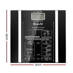 Everfit Bathroom Scales Digital Body Fat Scale 180KG Electronic Monitor Tracker Tristar Online