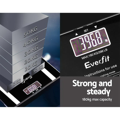 Everfit Bathroom Scales Digital Body Fat Scale 180KG Electronic Monitor Tracker Tristar Online