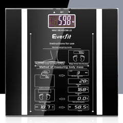 Everfit Bathroom Scales Digital Body Fat Scale 180KG Electronic Monitor Tracker Tristar Online