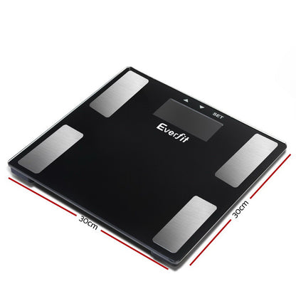 Everfit Body Fat Bathroom Scale Weighing BMI Monitor Gym 180KG Tristar Online