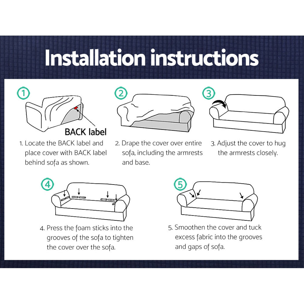 Artiss High Stretch Sofa Cover Couch Lounge Protector Slipcovers 3 Seater Grey Tristar Online