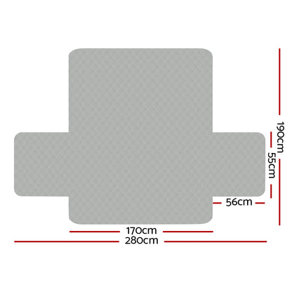 Artiss Sofa Cover Quilted Couch Covers Lounge Protector Slipcovers 3 Seater Grey Tristar Online