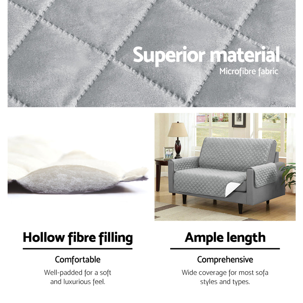 Artiss Sofa Cover Quilted Couch Covers Lounge Protector Slipcovers 3 Seater Grey Tristar Online