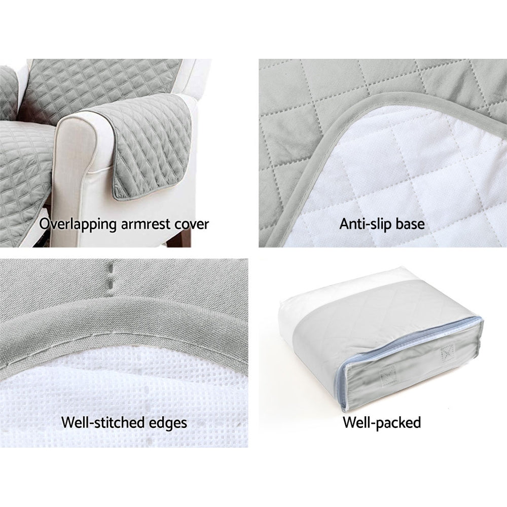 Artiss Sofa Cover Quilted Couch Covers Lounge Protector Slipcovers 3 Seater Grey Tristar Online