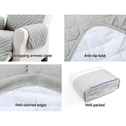 Artiss Sofa Cover Quilted Couch Covers Lounge Protector Slipcovers 3 Seater Grey Tristar Online